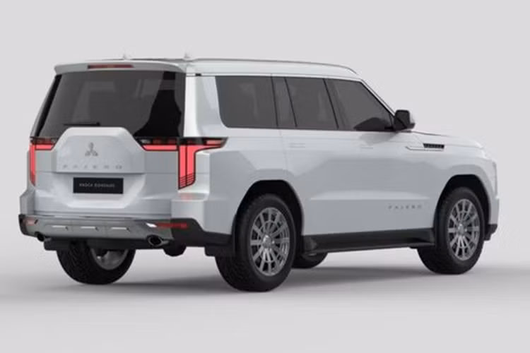 Bản đồ họa của Enoch Gonzales cho thấy Pajero đời mới vẫn mang ngôn ngữ thiết kế Dynamic Shield quen thuộc của hãng Mitsubishi. Mặt ca lăng to hơn so với đời cũ, kết hợp với hai thanh mạ crom làm điểm nhấn.