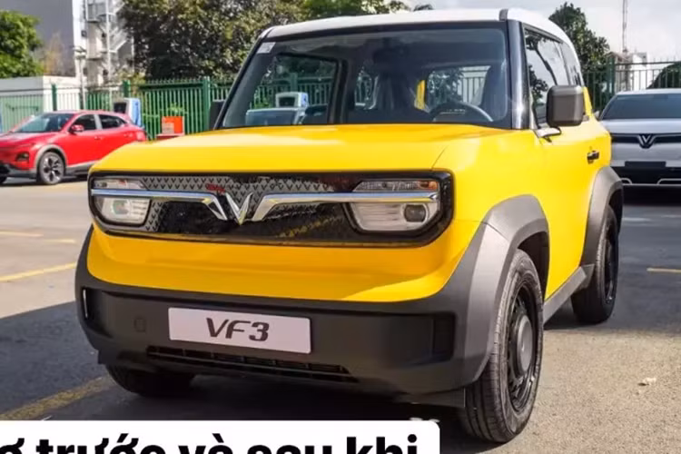 Không chơi lớn như chủ xe VinFast VF3 cắt nóc tạo cửa sổ trời, ông chủ xưởng độ xe khá nổi tiếng tại TP HCM lại chọn độ nhẹ nhàng hơn cho chiếc VinFast VF3 mà mình mua tặng vợ. Theo đó, anh đã lên cho xe bộ mâm độ.