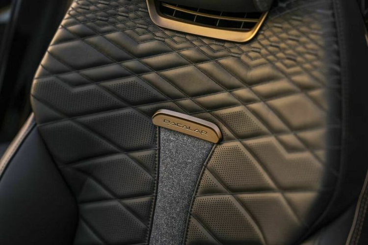 Phần lớn cabin được bọc da đen chần bông đi kèm với các chi tiết trang trí bằng sợi carbon sa-tanh và đường viền màu đồng. Bên cạnh đó, một chiếc đồng hồ nhỏ đặt ở cụm điều khiển trung tâm và cần số cũng được sơn màu đồng nổi bật.