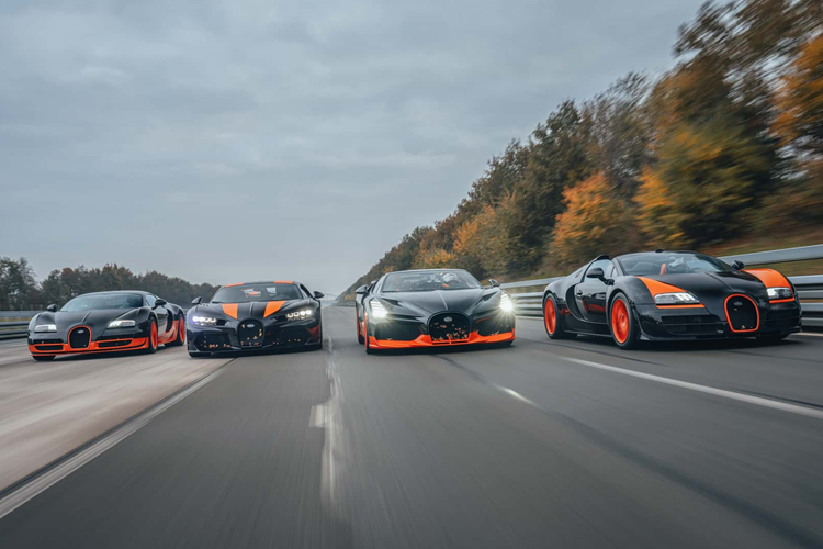 Kết hợp lại, những chiếc xe này tạo ra công suất 5.520 mã lực từ động cơ tăng áp kép, 8.0 lít. Veyron chỉ có “công suất” 1.183 mã lực, trong khi Chiron và người anh em mui trần Mistral, mỗi chiếc có công suất 1.577 mã lực.