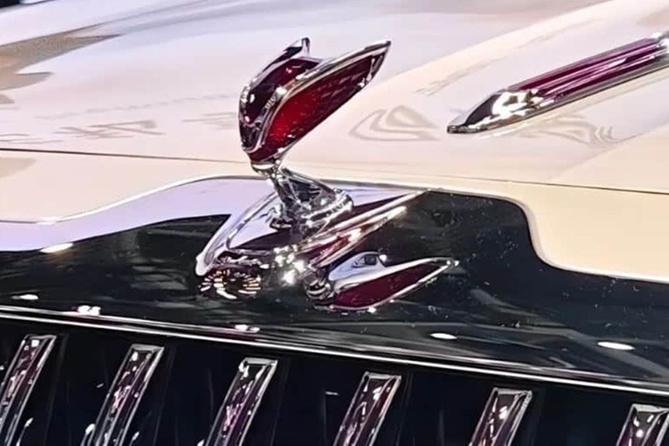 Khu vực đầu xe gây ấn tượng với cụm lưới tản nhiệt lớn đi cùng các nan mạ crôm nằm dọc, trong khi đèn pha tròn hai bên mang lại cảm giác cổ điển. Đáng chú ý, đèn pha trên Guoya 2024 sử dụng công nghệ DLP (Digital Light Processing), giúp tối đa hóa ánh sáng trên đường.