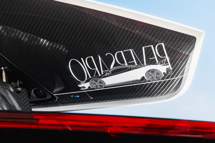 Các phần lưng ghế cũng được trang bị carbon xanh, dây an toàn màu xanh cũng như logo của thương hiệu cũng được thêu màu xanh ở phần tựa đầu hai ghế. Pininfarina cũng tạo ra một bộ hành lý ba món bao gồm cặp và túi đựng đồ được hoàn thiện bằng da màu đen với viền Iconica Blu và một số chi tiết bằng vật liệu Alcantara màu trắng.