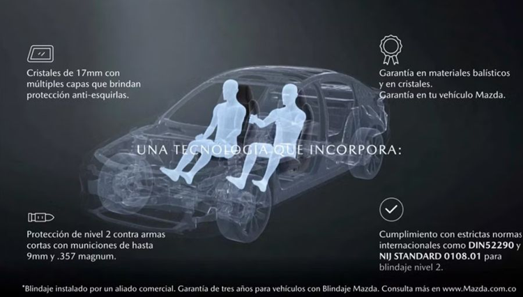 Cụ thể, vào giữa tháng 11/2024 này, Mazda đã công bố phiên bản chống đạn cho đội hình SUV bao gồm CX-30, CX-5 và CX-50. Phiên bản Mazda CX 2025 chống đạn đã được công bố tại Colombia và tạm thời cũng chỉ bán riêng tại quốc gia này.