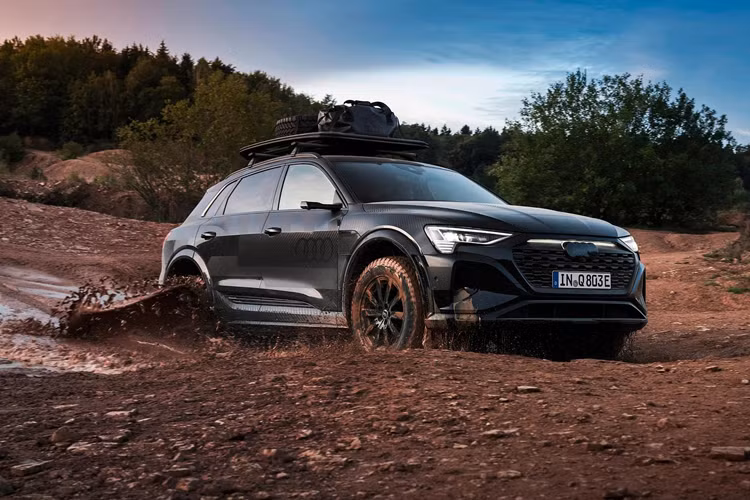 Phiên bản đặc biệt Audi Q8 e-tron edition Dakar 2024 mới lần này là Q8 e-tron Dakar, lấy cảm hứng từ chiếc RS Q e-tron, mẫu xe được Audi Sport thiết kế để tranh tài trong cuộc đua Dakar Rally và liên tục cải tiến trong vài năm qua.