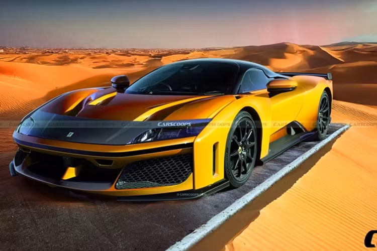 Thiết kế F80 cúi chào huyền thoại F40 từ bốn thập kỷ trước trong khi cũng ám chỉ mạnh mẽ đến công nghệ giống như hàng không vũ trụ của chiếc xe. Đèn pha được giấu trong một phần tử che nắng, về cơ bản mang lại ấn tượng về vẻ ngoài 'xóa đèn'. Nắp khoang động cơ giữa phía sau có sáu khe, một khe cho mỗi xi-lanh của động cơ V6 ba lít mạnh mẽ.