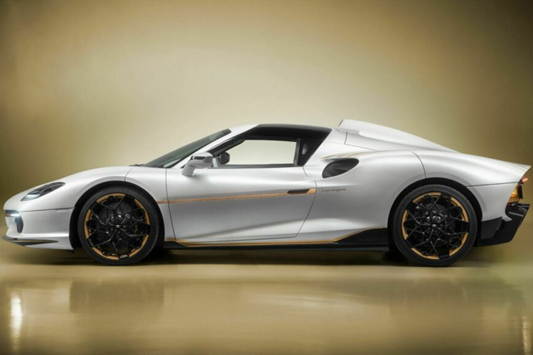 Những chi tiết này kết hợp trên nền màu trắng trang nhã đã đem đến một mẫu siêu xe với phong cách phối màu độc đáo. Chiếc siêu xe vẫn được trang bị phần thân xe bằng sợi carbon được chế tạo riêng từ Arese RH95 nguyên bản, ra mắt lần đầu vào năm 2021.