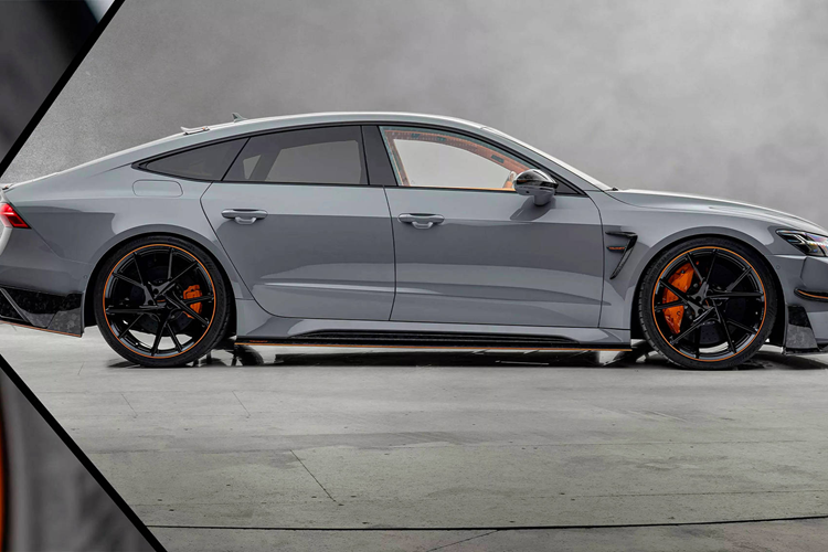 Không chỉ vậy, Audi RS7 phiên bản độ hiệu năng cực cao này còn được trang bị dây an toàn màu cam đồng điệu, đường chỉ đen tương phản, cùng với các chi tiết trang trí phức tạp trên tấm cửa, bảng điều khiển và bảng điều khiển trung tâm.