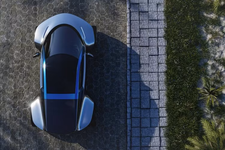 Xe điện Callum Skye việt dã có vô lăng ba chấu đáy phẳng và thanh điều khiển trung tâm mảnh tạo cảm giác liền mạch.