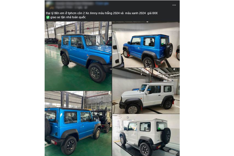 Tuy nhiên trước ngày chính thức trình làng, giá bán của “tiểu G-Class” đang có hiện tượng tăng nhẹ. Theo tìm hiểu, một số đại lý đang báo giá xe Suzuki Jimny 2024 là 839 triệu đồng đối với bản một tông màu và 849 triệu đồng cho bản còn lại.