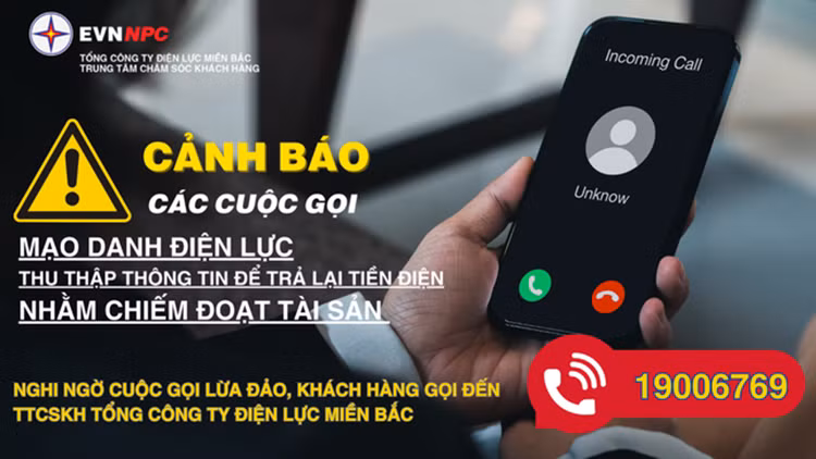 Canh giac voi cuoc goi mao danh nhan vien dien luc hoan tien dien