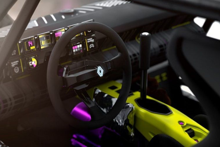 Đèn pha LED có vẻ là phiên bản hiện đại hóa của R5 cổ điển, trong khi đèn hậu có nguồn gốc từ R5 E-Tech Electric mới. Cổng sạc được giấu trong một trong các cửa hút gió bên, được thiết kế để làm mát hệ thống truyền động điện.