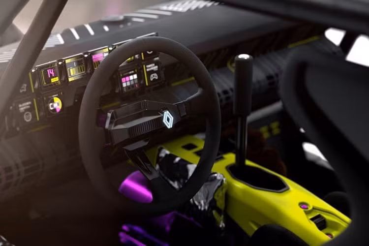 Đèn pha LED có vẻ là phiên bản hiện đại hóa của R5 cổ điển, trong khi đèn hậu có nguồn gốc từ R5 E-Tech Electric mới. Cổng sạc được giấu trong một trong các cửa hút gió bên, được thiết kế để làm mát hệ thống truyền động điện.