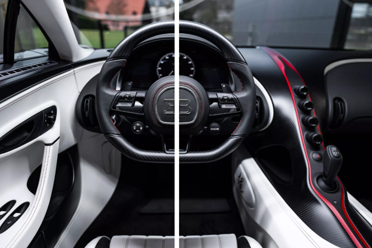 Được đặt biệt danh Red Dragon (Rồng Đỏ), chiếc Bugatti Chiron Super Sport có ngoại thất nổi bật nhờ chất liệu sợi carbon sơn đỏ Royal Red rất bắt mắt.