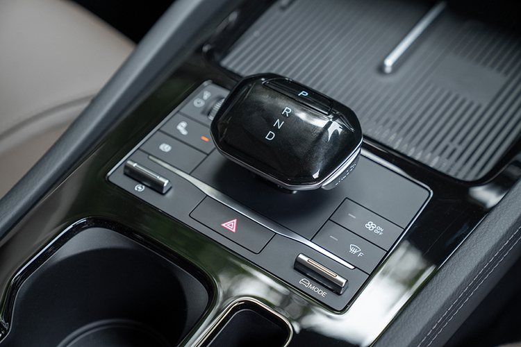 Bảng điều khiển trung tâm được thiết kế lại, dòng chữ “Build Your Dreams” có phông chữ hiện đại hơn, bảng điều khiển ốp giả gỗ. Màn hình trung tâm có thể xoay đã được tăng kích thước từ 10,1 lên 12,8 inch – cùng kích thước với Dolphin và hỗ trợ kết nối Apple CarPlay.