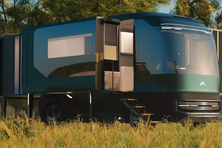 Theo đó, khi ở trạng thái xe, chiếc eTH có ngoại hình khối hộp chữ nhật thuôn dài, không khác mấy so với những loại xe van hay xe bus phổ thông hiện nay. Điểm ấn tượng là các bề mặt láng mịn, không sử dụng đến các chi tiết cầu kỳ, thể hiện phong cách đậm chất tương lai.