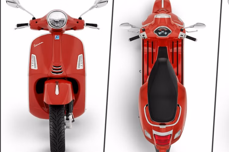 Yên xe màu đen phối chỉ khâu màu cam với hoạ tiết phân tầng. Vespa GTS 310 SuperSport có các màu sắc Blu Eclettico và Bianco Innocente kết hợp Grigio Travolgente Opaco, Nero Convinto Opaco và Verde Ambizioso Opaco.