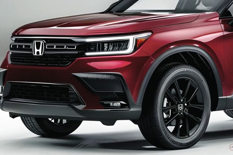 Theo những hình ảnh trên, mẫu xe SUV Honda Passport Trailsport 2025 sở hữu phần đầu xe vuông vức với điểm nhấn là cụm lưới tản nhiệt hầm hố, kết hợp logo Honda ở chính giữa và huy hiệu Trailsport.