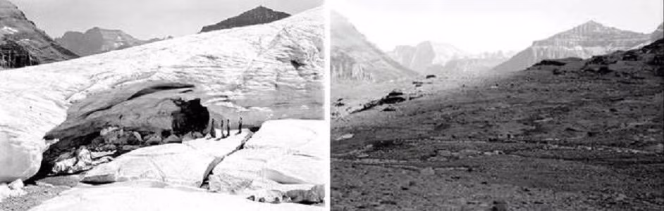 Sông băng Boulder đã mất hơn 76% diện tích trong giai đoạn 1966-2005. Hiện nay, Boulder chỉ còn không quá 100.000m2. (Ảnh: Động băng, sông Boulder).