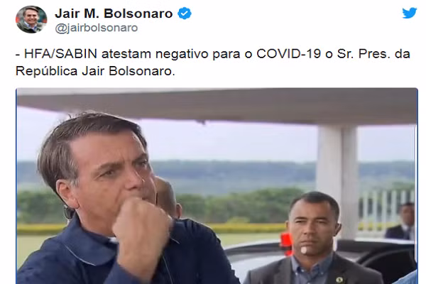 Tong thong Brazil Jair Bolsonaro bac tin duong tinh voi Covid-19