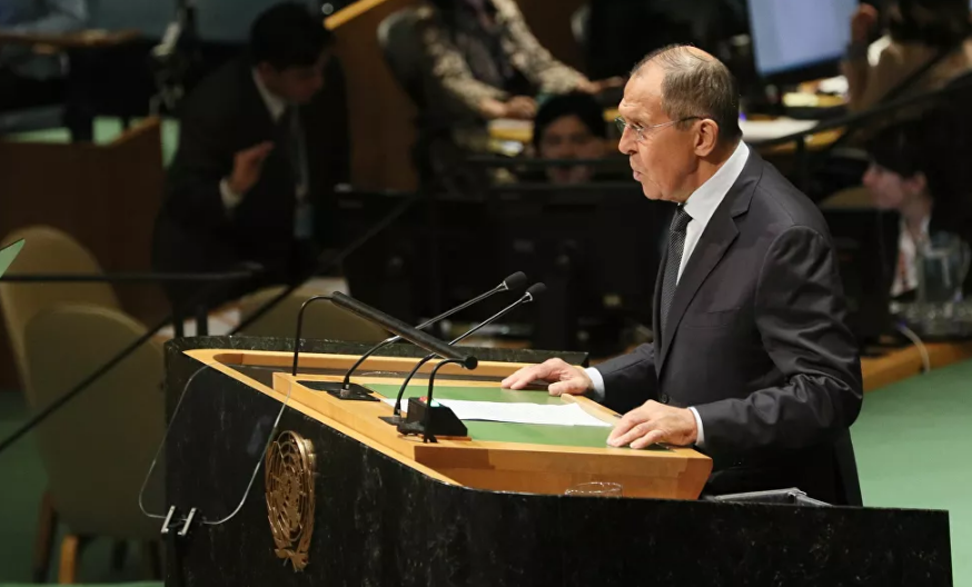 Ngoại trưởng Nga phát biểu tại kỳ họp thứ 74 của Đại hội đồng Liên Hợp Quốc ở New York, Mỹ.