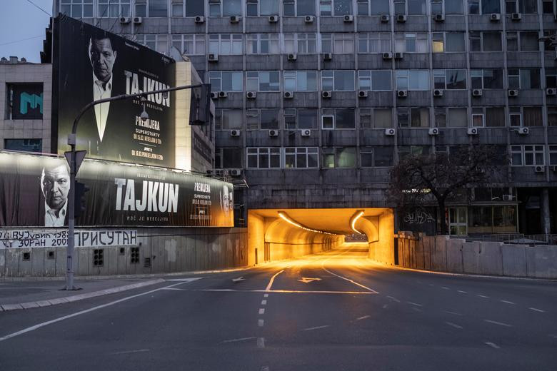 Đường hầm Terazije ở Belgrade, Serbia, trong giờ giới nghiêm hôm 22/3.