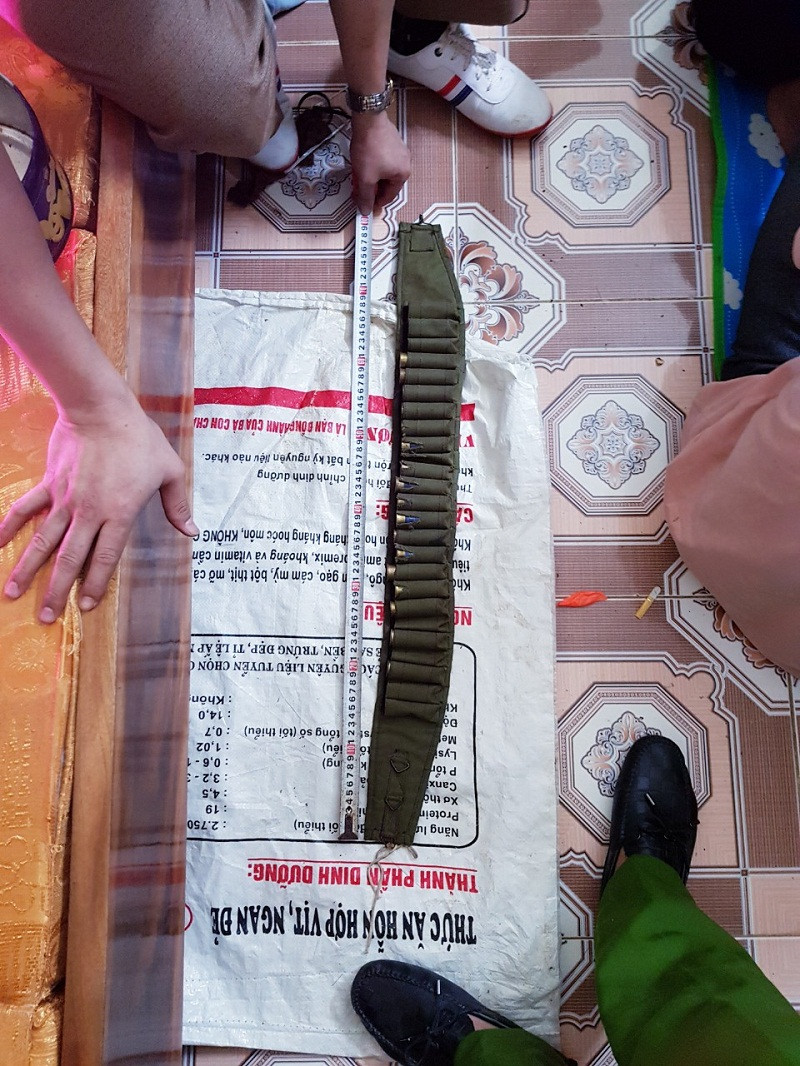 Một băng đạn được thu giữ. Ảnh: Công an tỉnh Hưng Yên.