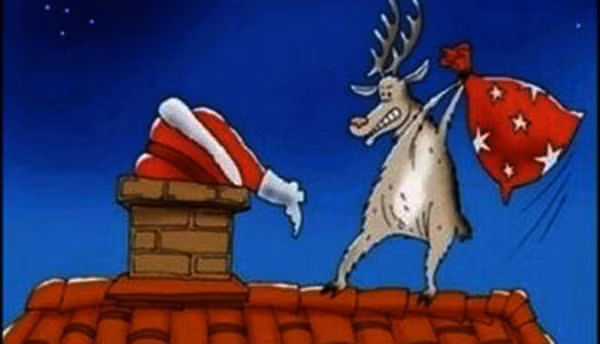 Anh che cuoi vo bung ve ong gia Noel