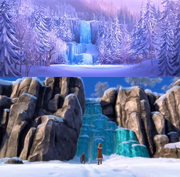 Khi vào phim, cảnh ở Sognefjord được biến hóa như thế này.