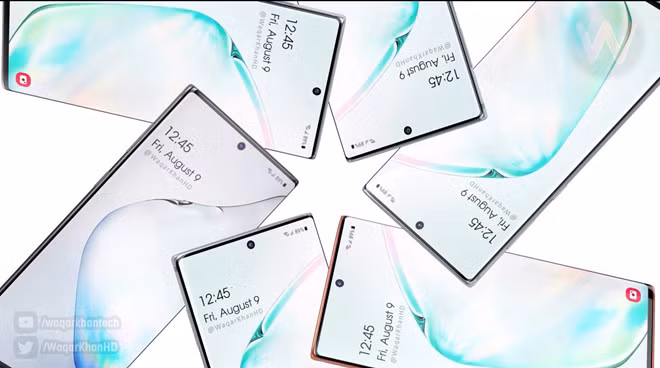 Hình ảnh dựng cũng không cho thấy sự xuất hiện của dải loa đàm thoại. Nhiều tin đồn cho biết Samsung Galaxy Note 10 sẽ sử dụng công nghệ truyền âm thanh qua màn hình.