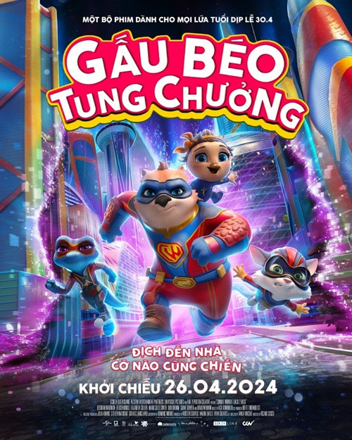 Gấu béo tung chưởng cũng là phim hay đáng xem. Nội dung phim xoay quanh chiến binh gấu túi Maggie. Khi gã thiên tài công nghệ hiểm ác muốn giam cầm cả thành phố Thánh Địa trong một không gian ảo, Maggie và biệt đội siêu quậy hoá thành những siêu anh hùng để giải cứu thành phố. Ảnh: Báo Tin Tức.