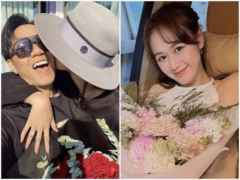  Diễn viên Anh Đức cầu hôn Quỳnh Anh cách đây ít tháng và chỉ tiết lộ tin vui này vào ngày 4/4. Cặp đôi chênh nhau 12 tuổi, hẹn hò trong 1 năm qua. Ảnh: FBNV.