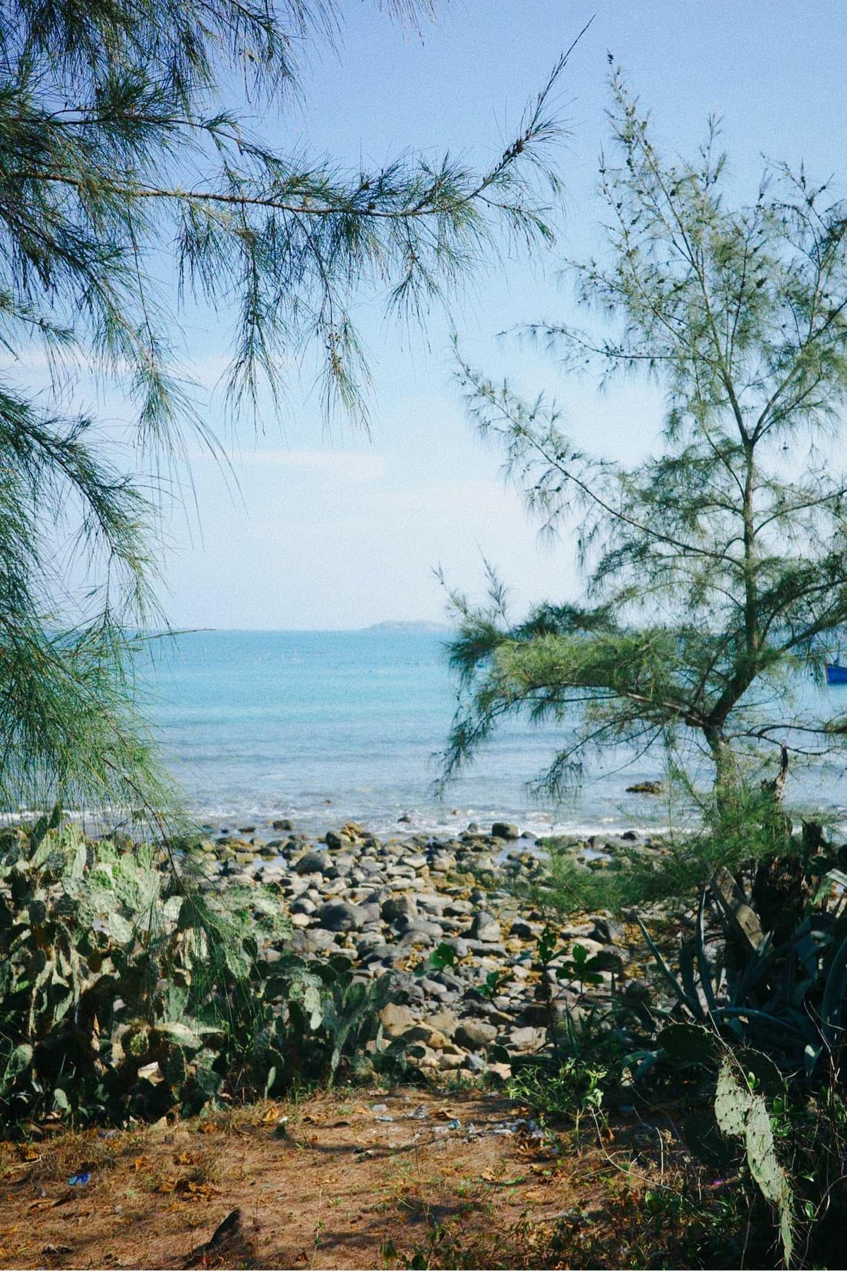 Nam du khách đến Hòn Yến.