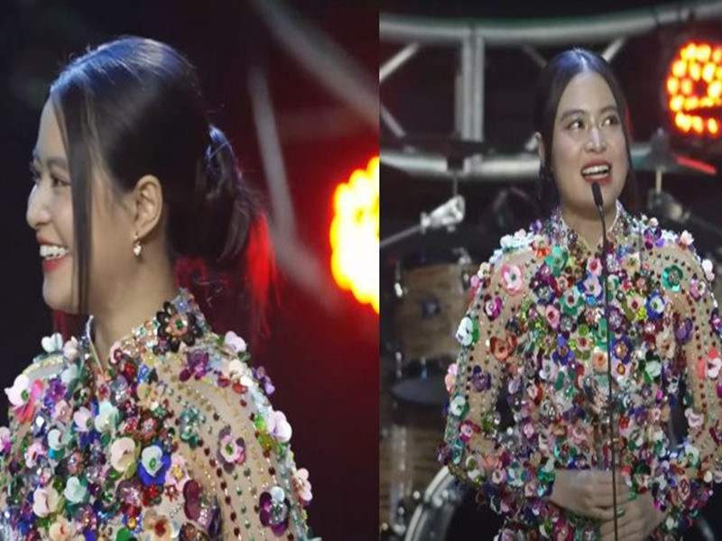 Không khó để nhận ra Hoàng Thùy Linh tăng cân. Ảnh: Người Đưa Tin.