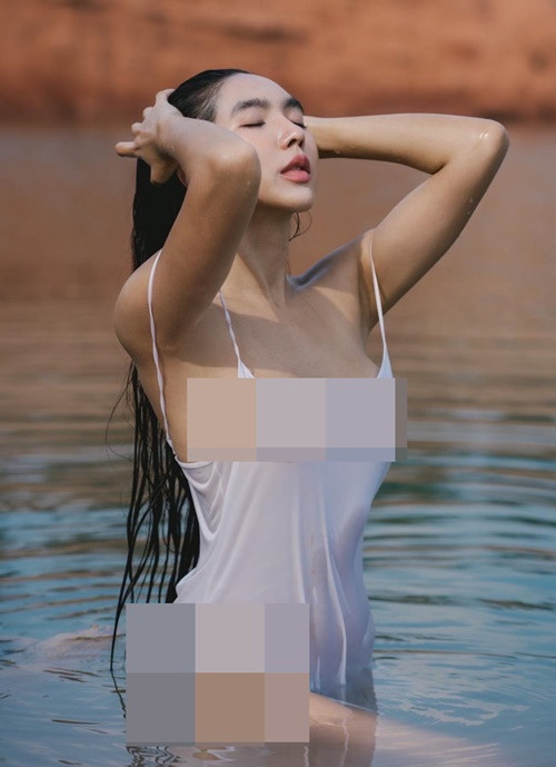 Sirada Sirithap tung ảnh ướt át, khoe trọn đường cong cơ thể trong chiếc váy trắng.