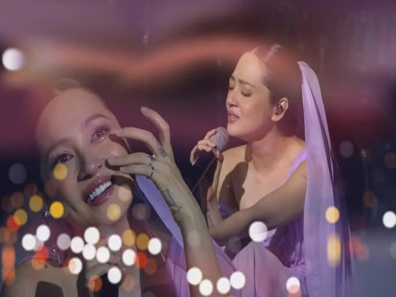 Cũng trên sân khấu này, Bảo Anh trả lời về nghi vấn có con. Cô nói: "Nếu sinh em bé thì mọi người có yêu tôi không? Còn không sinh thì có yêu không?". Khi khán giả đáp lại: "Có", Bảo Anh chia sẻ: "Vậy thì cứ tập trung yêu Bảo Anh đi". Ảnh: Saostar.