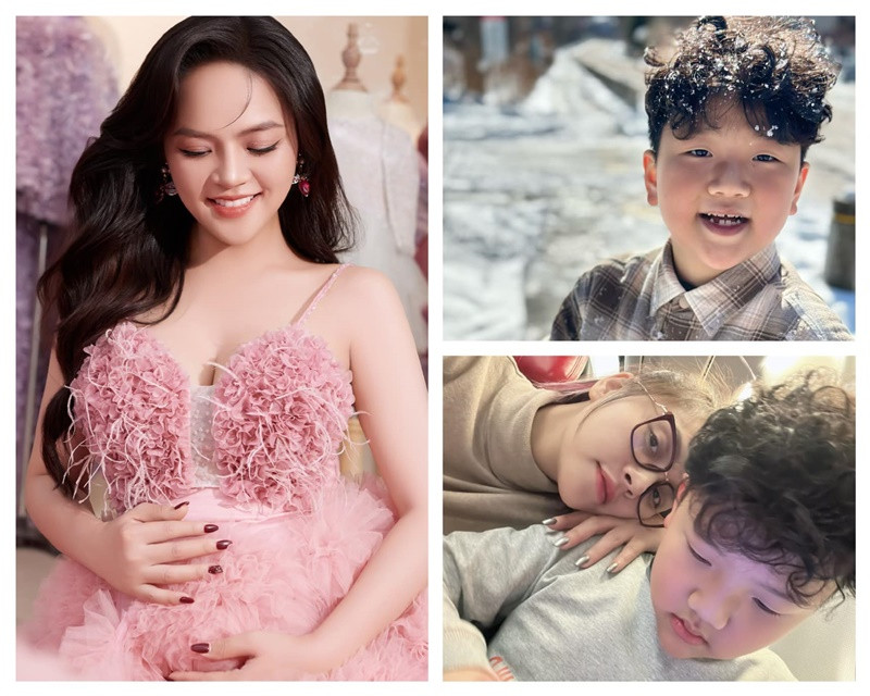 Nữ diễn viên khoe bụng bầu từ tháng 11/2023.