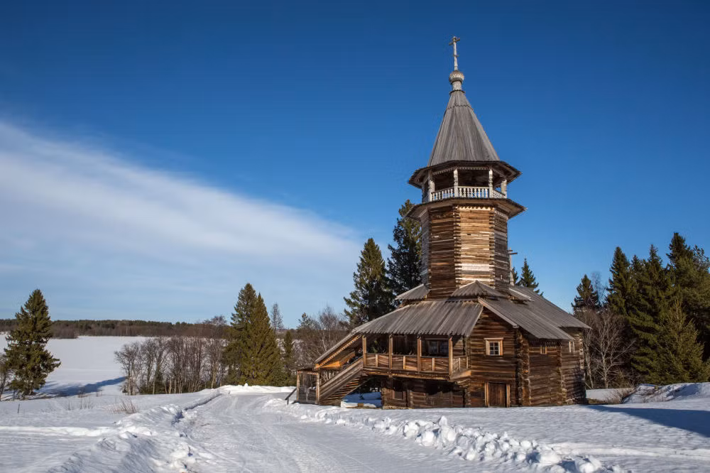 Một nhà nguyện ở làng Kavgora, Kizhi, Nga.