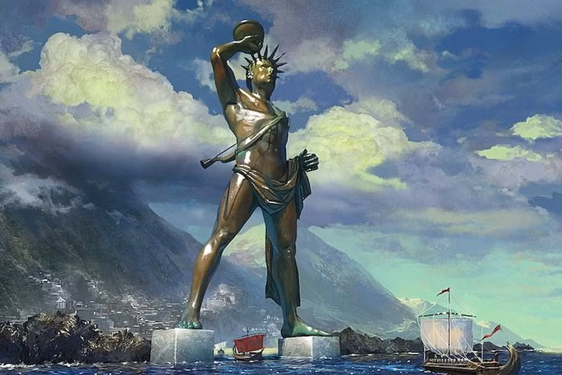 Tượng thần Mặt Trời ở đảo Rhodes, Hy Lạp có tên trong danh sách 7 kỳ quan thế giới cổ đại. Đây là bức tượng khổng lồ tạc thần mặt trời Helios từ đồng. Nó được các nghệ nhân tạo ra vào năm 280 trước Công nguyên.