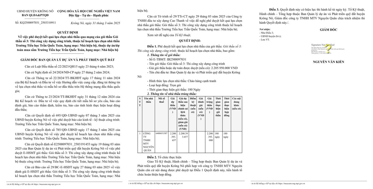 Dak Nong: Mot minh tham du, Cty Nguyen Quan trung goi thau xay nha hieu bo