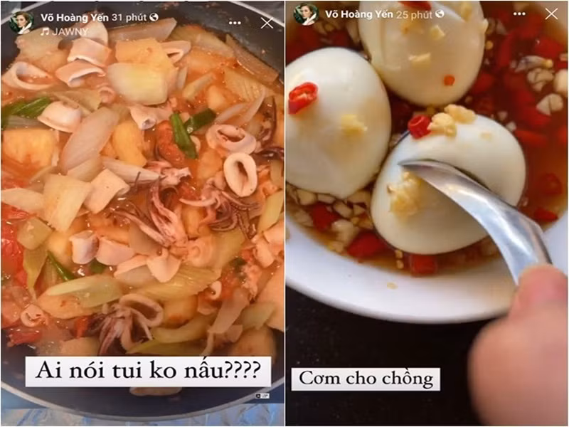 Trong chuyến sang Mỹ lần này, chân dài liên tục khoe tài nấu nướng. Nhiều cư dân mạng không tin Hoàng Yến vào bếp nấu ăn khiến cô khá "tức": "Tui nấu mà mọi người không tin là sao, không hiểu", "Ngộ ghê, tui nấu ăn mà mọi người cười cợt tui".