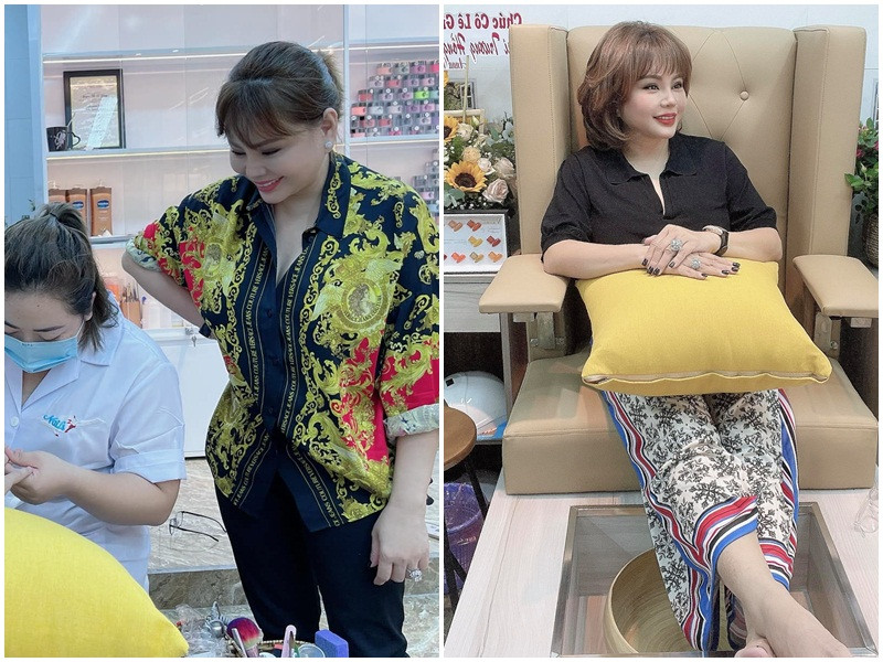 Ngoài bán hàng online, Lê Giang còn mở tiệm nail.