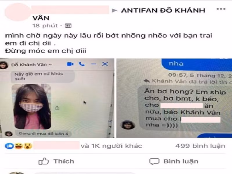 Khánh Vân từng bị K.V tố nhắn tin "nhõng nhẽo" với bạn trai của cô - Phát La. Về phần mình, Khánh Vân khẳng định cô và Phát La chỉ là đồng nghiệp. Nữ diễn viên giải thích cô tặng bơ không chỉ Phát La mà còn có Lâm Vỹ Dạ, quản lý Trấn Thành - Hari Won.