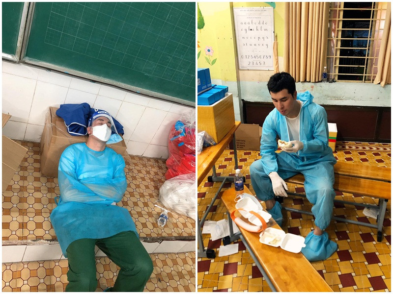 Hoàng Phi Kha chia sẻ hình ảnh hậu trường hỗ trợ công tác phòng chống dịch.