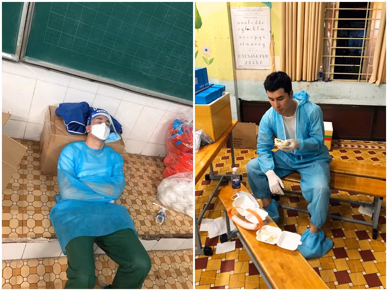 Hoàng Phi Kha chia sẻ hình ảnh hậu trường hỗ trợ công tác phòng chống dịch.