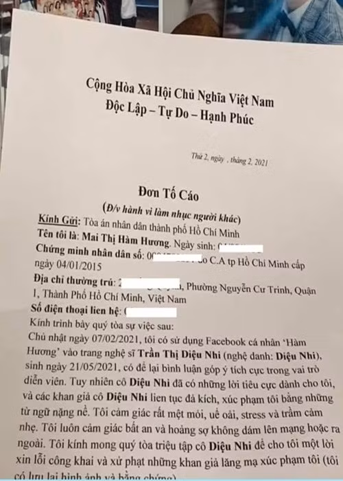 Tuy nhiên, lá đơn của “thánh comment dạo” bị bóc nhiều lỗi sai như ghi nhầm năm sinh của Diệu Nhi thành 2021 hay “chôm” số điện thoại của cựu người mẫu Trang Trần.
