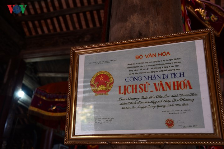 Năm 1989, Bộ Văn hóa - Thông tin đã xếp cây Dã Hương ở Bắc Giang nằm trong quần thể cụm di tích quốc gia (gồm cây Dã Hương, đình Viễn Sơn, chùa Phúc Quang, đình Thuận Hòa, đền Tiên Lục).