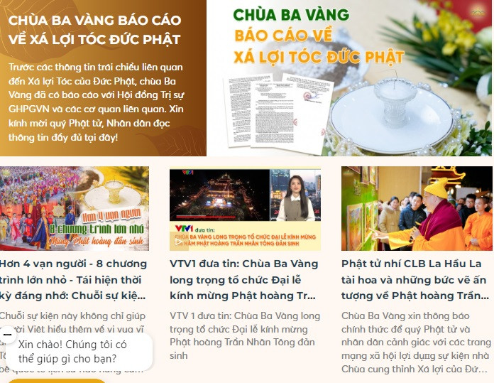 Dong thai cua chua Ba Vang truoc yeu cau go bo noi dung xa loi toc Duc Phat