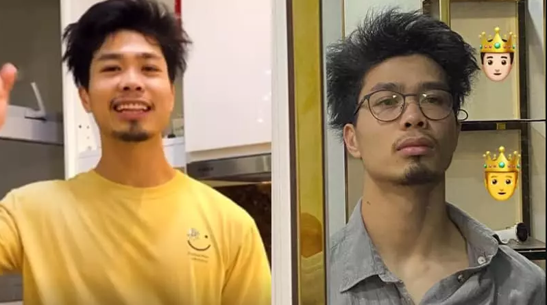 Theo đó chàng cầu thủ xứ Nghệ để râu, vùng quanh mắt lộ rõ quầng thâm và làn da đen sạm vì tính chất công việc, thường phải thi đấu dưới nắng nóng.