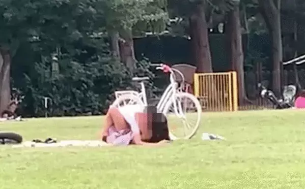 Một cặp đôi khác tình tứ diễn cảnh nóng trên bãi cỏ kéo dài 40 phút bất chấp sự có mặt của người lớn và trẻ em.