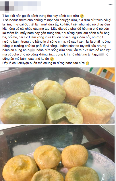 Câu chuyện mẻ bánh trung thu handmade nửa chính nửa sống của cô gái trẻ này khiến dân mạng "bó tay".